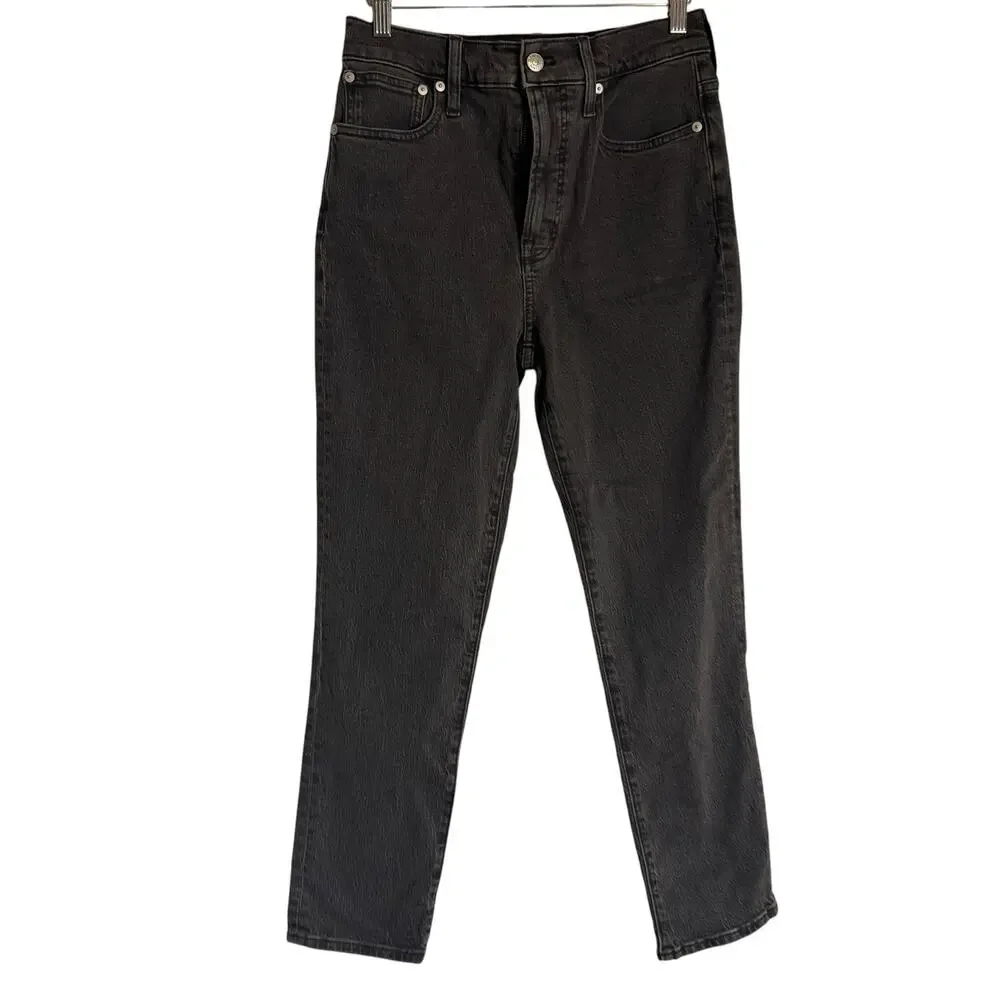 Madewell Perfect Vintage High Rise Tapered 90s Lunar Black Denim Jeans Size 26 - Picture 5 of 14